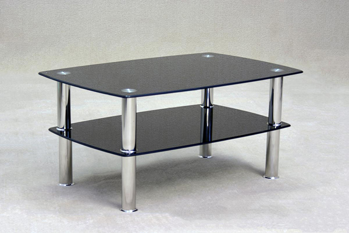 Togo Black Glass Top Coffee Table - Click Image to Close